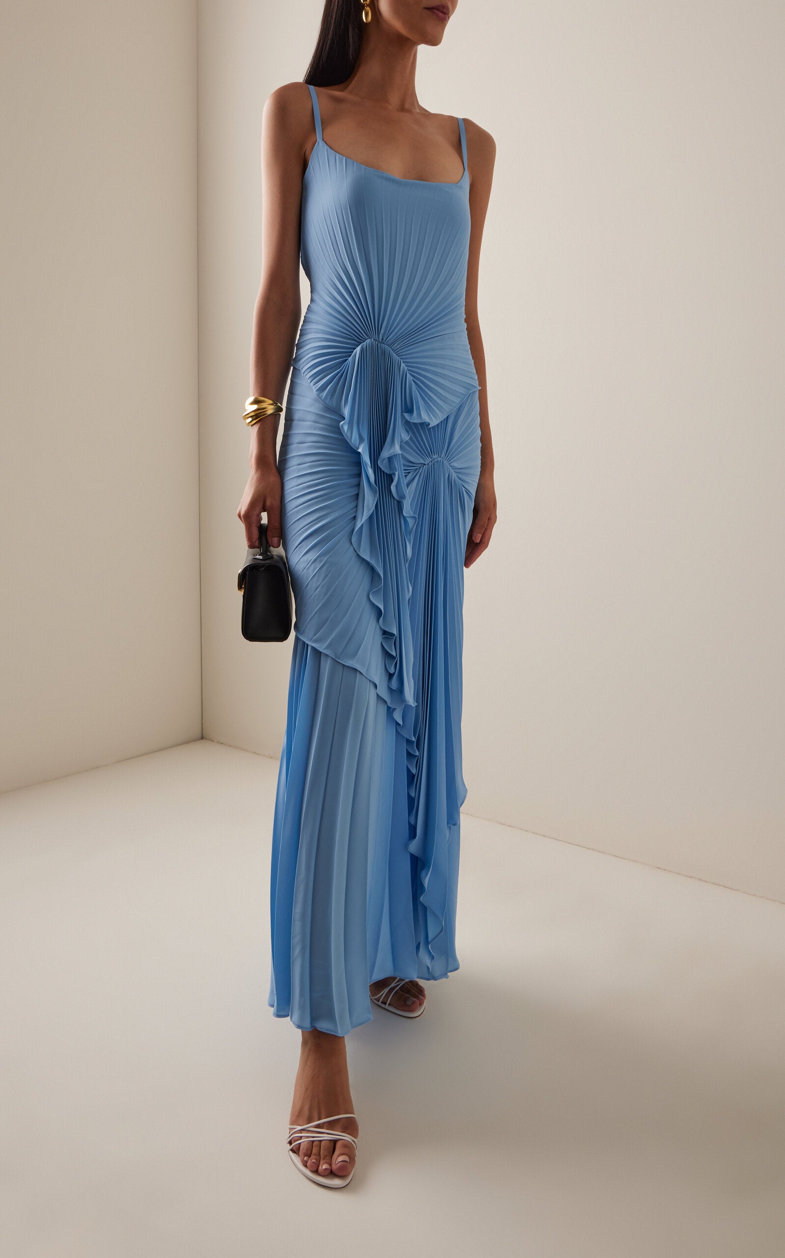 blue torrent dress Georgia Hardinge The Torrent Floorlength Metallic Dress in Pale Blue