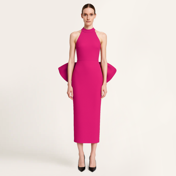 Elora Midi Dress in Rose