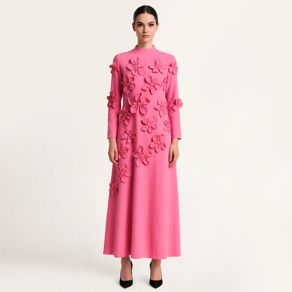 Elena Midi Dress in Pink