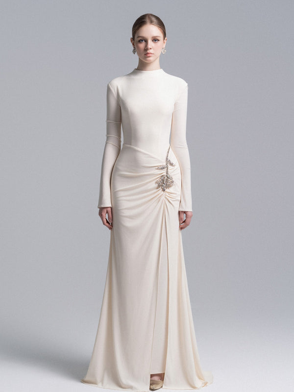 Long Sleeve Round Neck Maxi Dress
