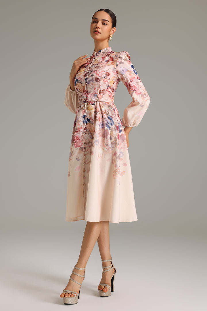 Heisel Button-Front Printed Midi Dress