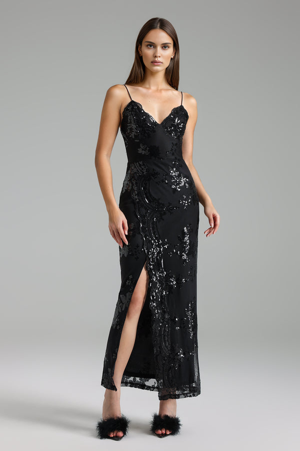 Jaylee Sleeveless High Slit Maxi Dress