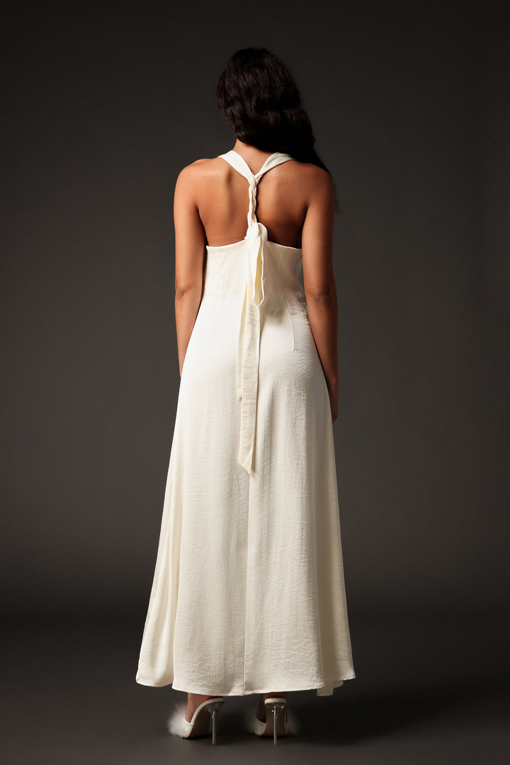 Ueza V-Neck Halter Sleeveless Maxi Dress