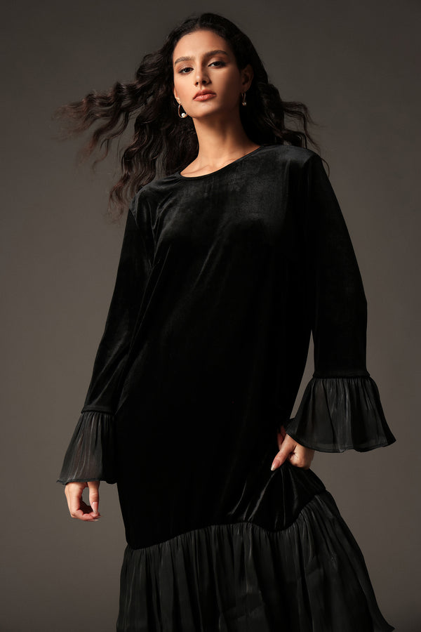 Erryn Long Sleeves Ruffled Maxi Dress