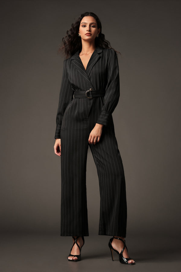 Nanon V-Neck Long Sleeves Suit Jumpsuit