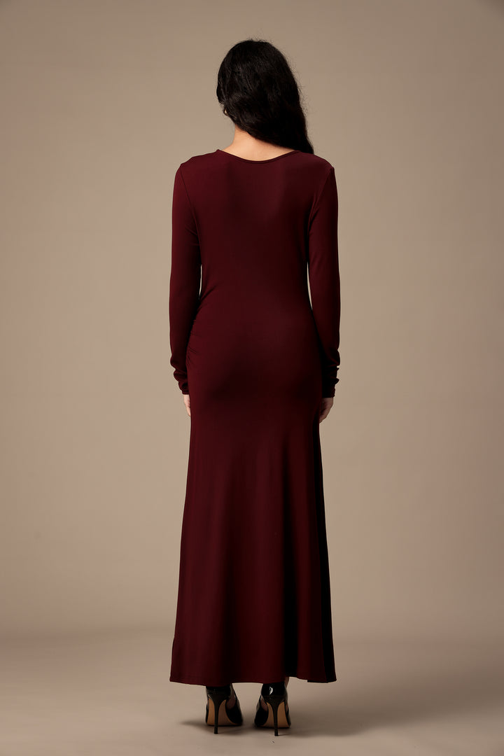 Kasa Long Sleeves Shirring Maxi Dress