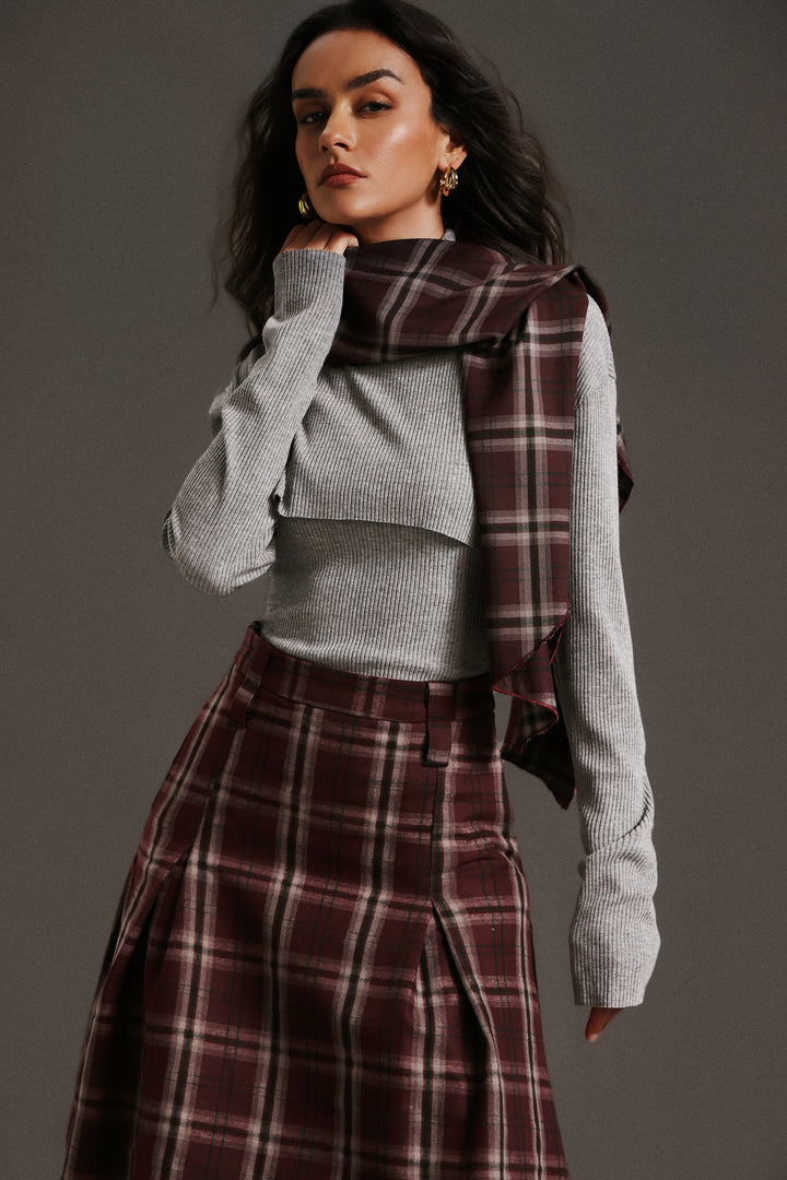 Magdalena High Neck Long Sleeves Two-Piece Set