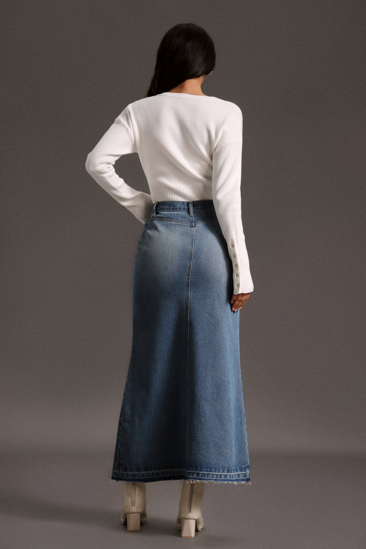 Terri Long Sleeves High Waist Round Neck Blouse