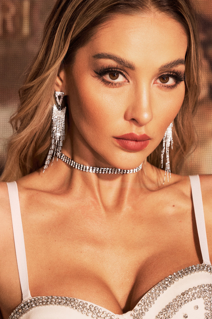 Roline Pendant Diamond Tasse Earrings