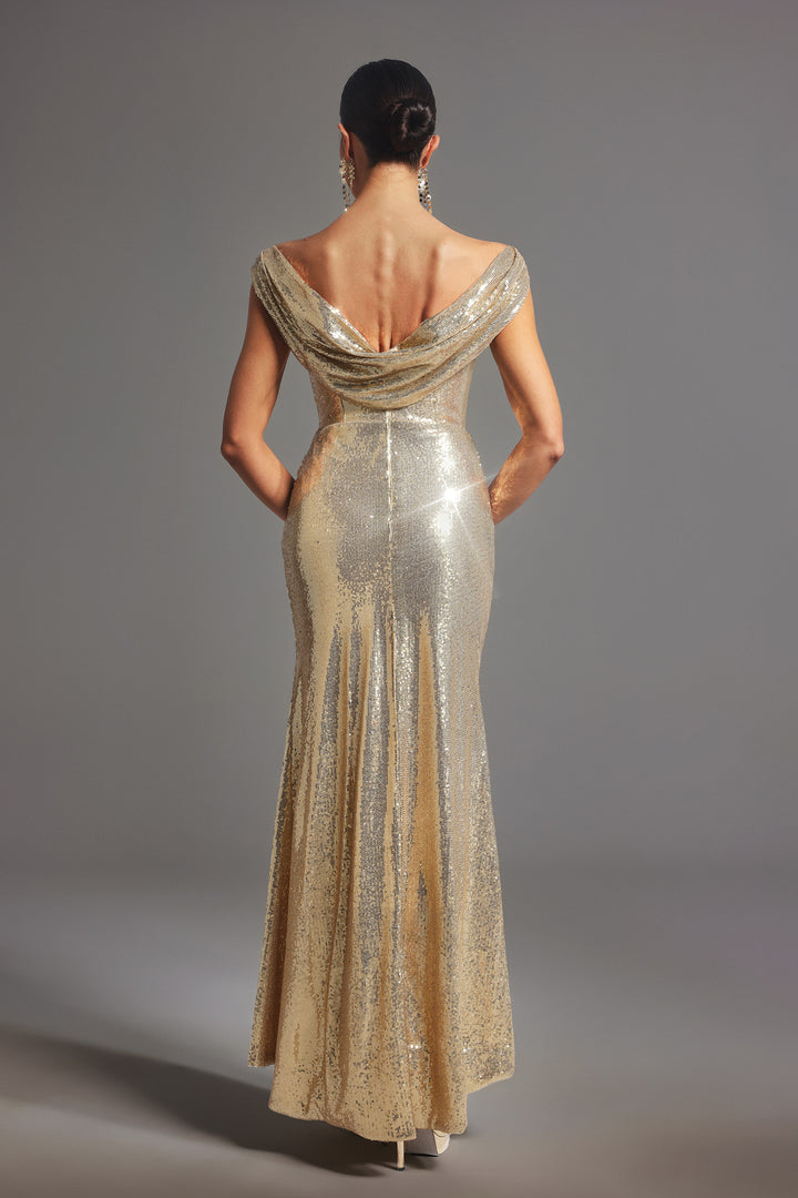 Marley Sleeveless Backless Sequin Maxi Dress