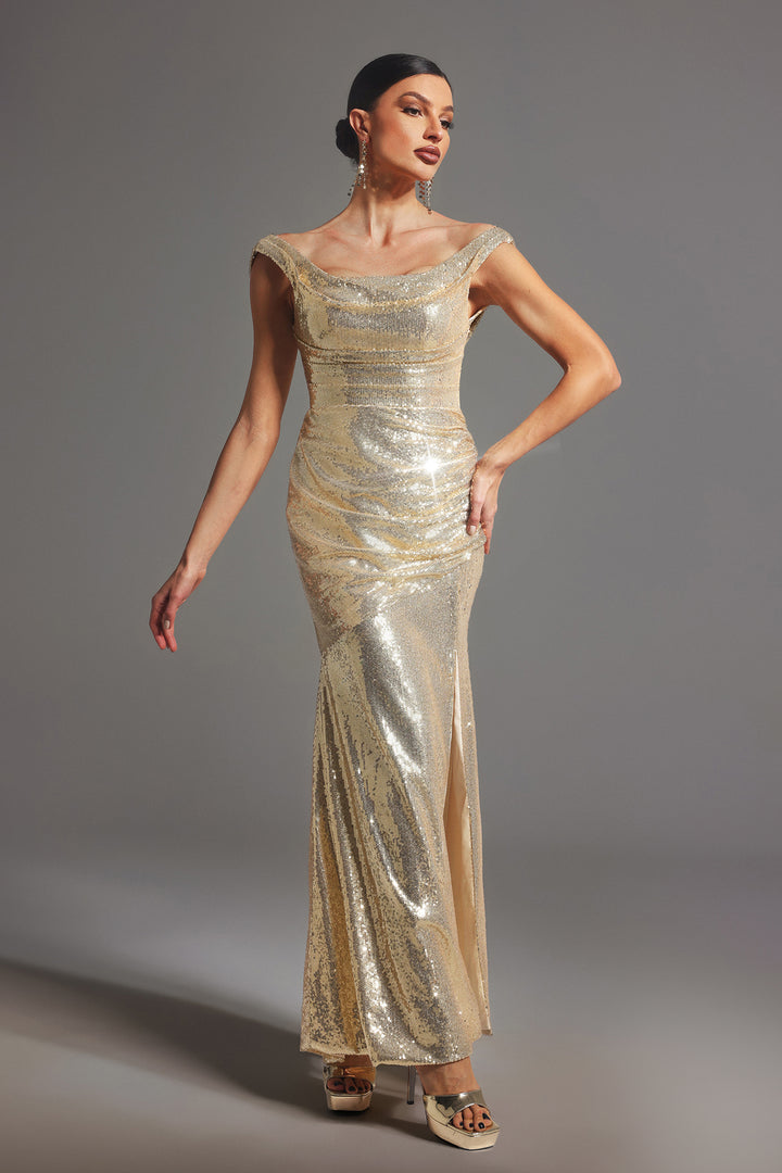 Marley Sleeveless Backless Sequin Maxi Dress
