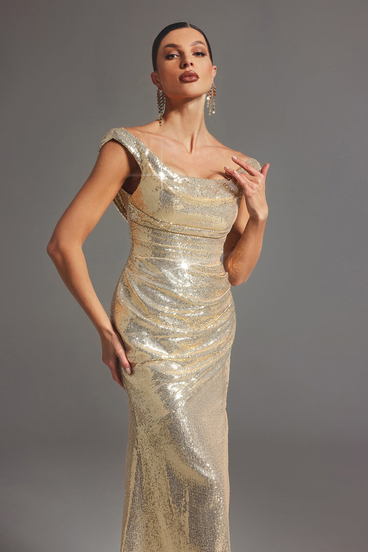 Marley Sleeveless Backless Sequin Maxi Dress