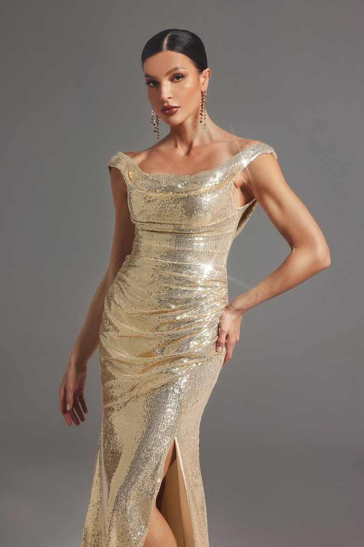 Marley Sleeveless Backless Sequin Maxi Dress