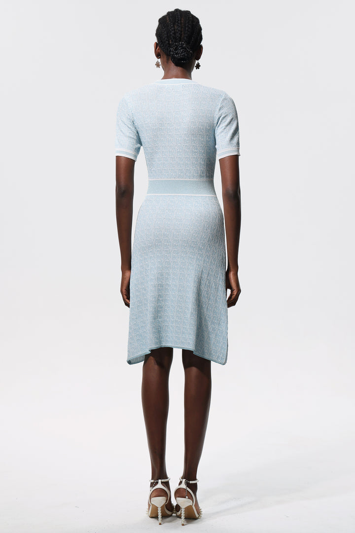 Galla Round Neck Short Sleeves Knitted Mini Dress