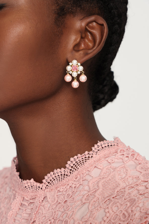 Villy Pearl Diamond Earrings