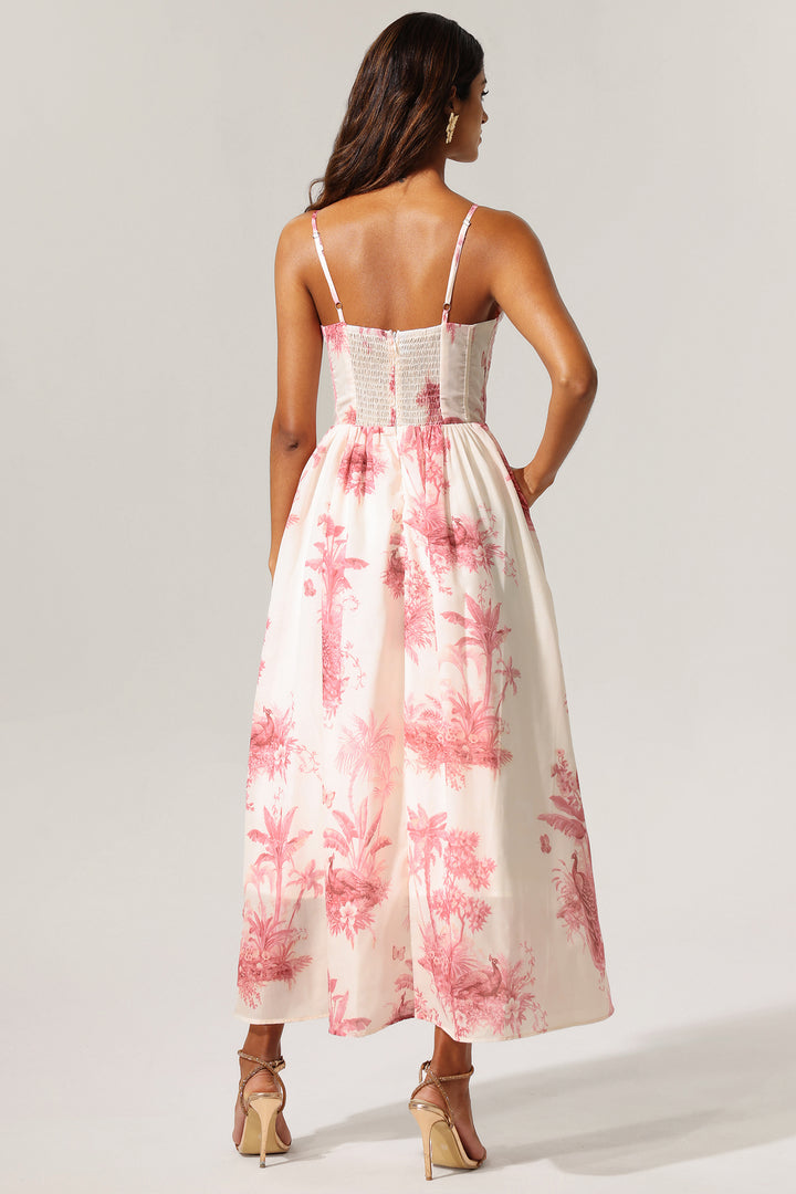 Lavender Floral Printed Sleeveless Maxi Dress