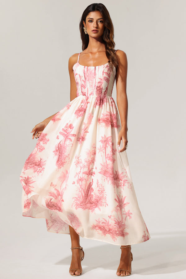 Lavender Floral Printed Sleeveless Maxi Dress