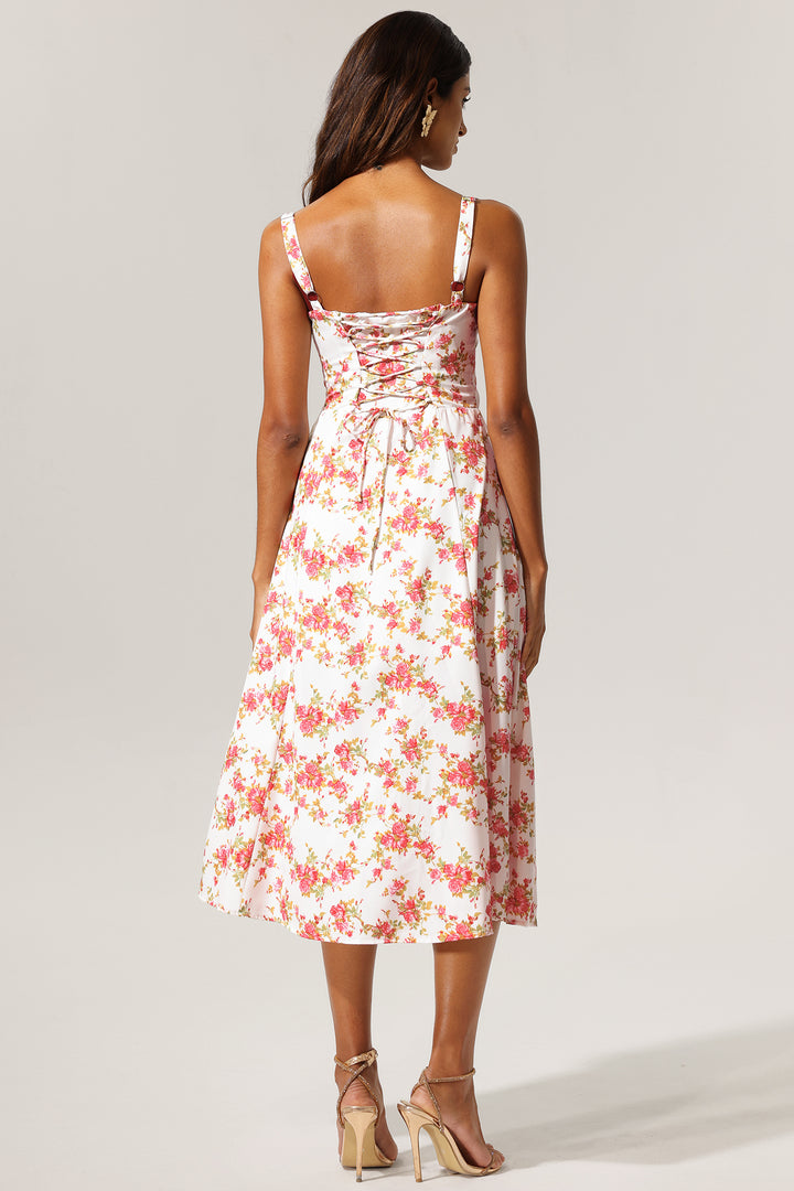 Uniko Halter Floral Printed Slit Maxi Dress