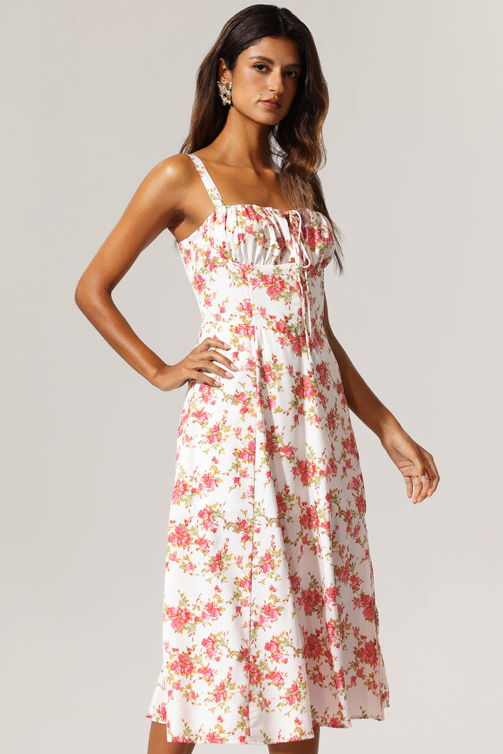 Uniko Halter Floral Printed Slit Maxi Dress
