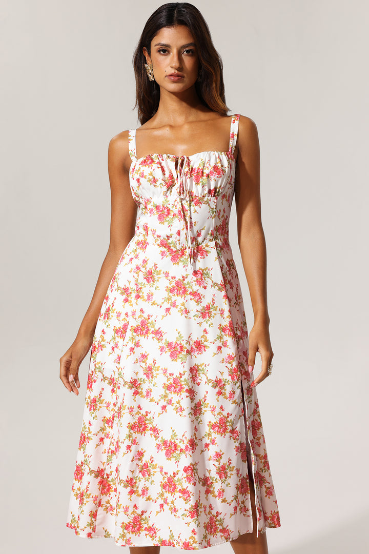 Uniko Halter Floral Printed Slit Maxi Dress