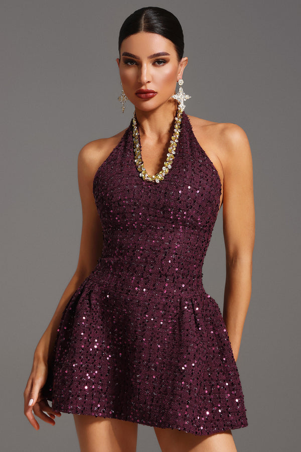 Lokama Sleeveless Diamond Sequin Mini Dress