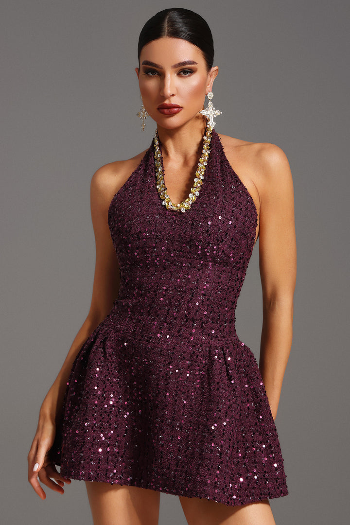 Lokama Sleeveless Diamond Sequin Mini Dress