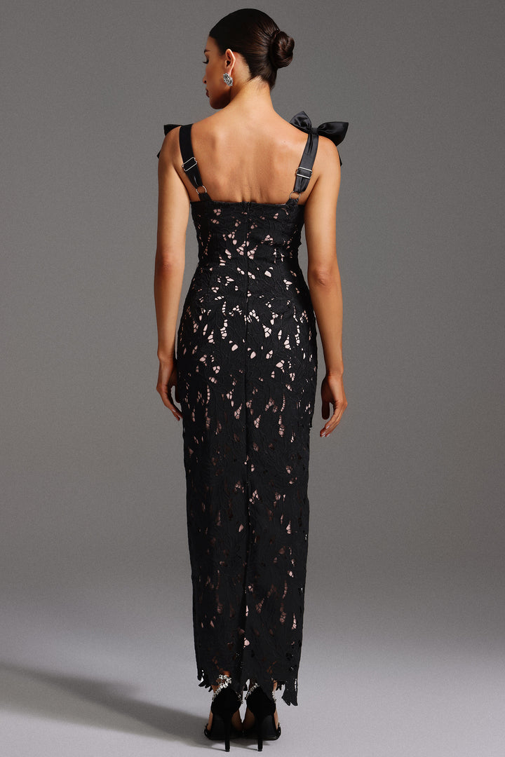 Lucretia Sleeveless Lace Bow Maxi Dress