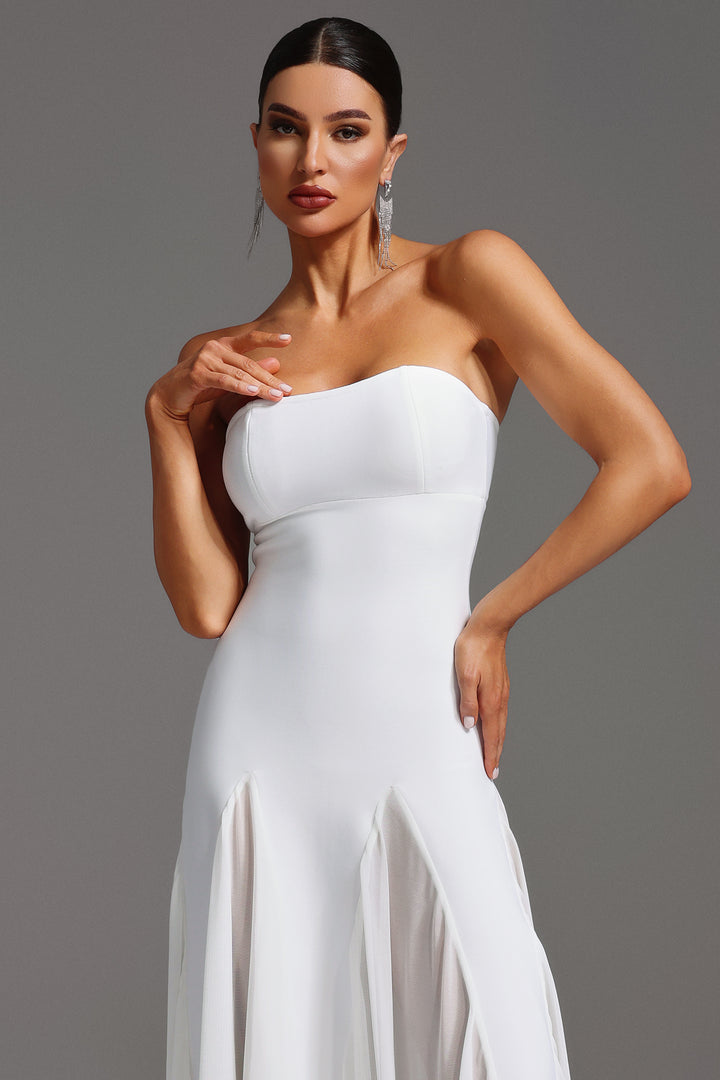 Kusala Sleeveless Netting Bandage Maxi Dress