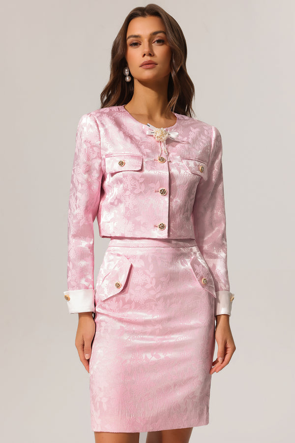 Sagako Round Neck Long Sleeves Two-Piece Set