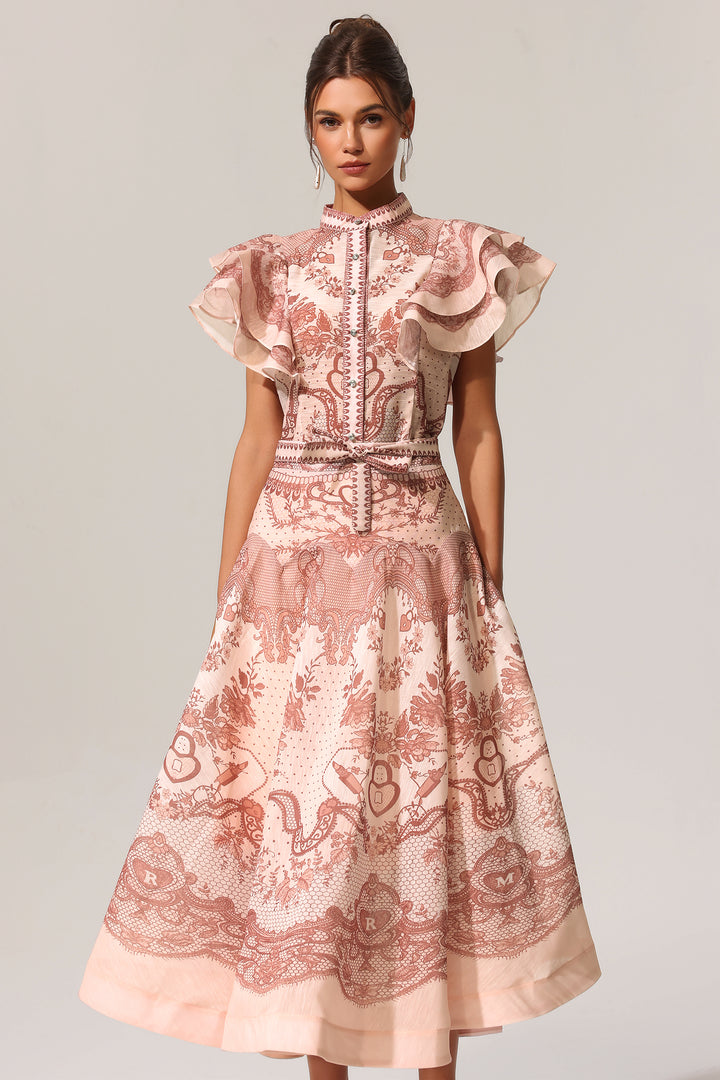Kimivi Sleeveless Floral Printed Shirt Two-Piece Set