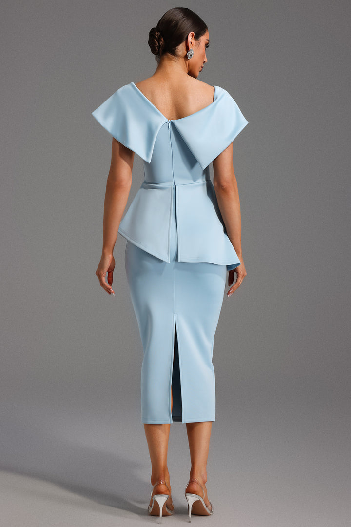 Tearnie One Shoulder Flounce Midi Dress