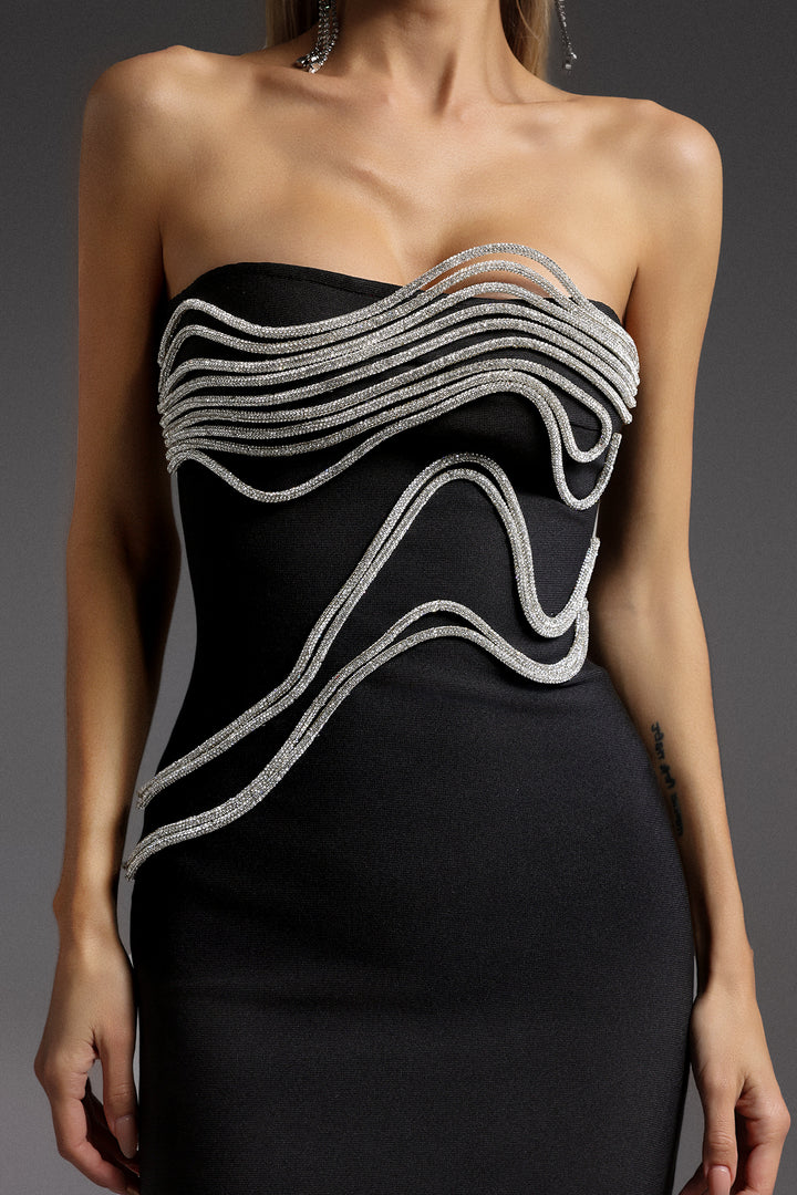 Oga Seeveless Diamond Bandage Maxi Dress