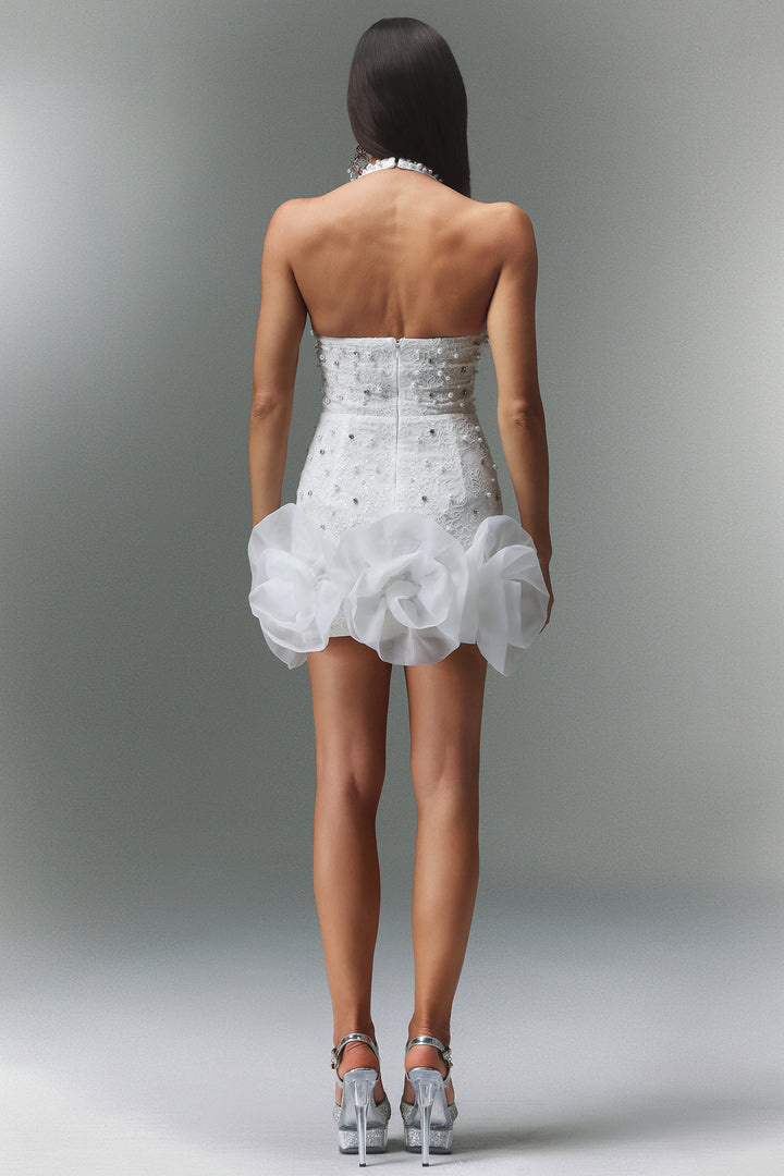 Tove Sleeveless V-neck Diamond Flowers Mini Dress