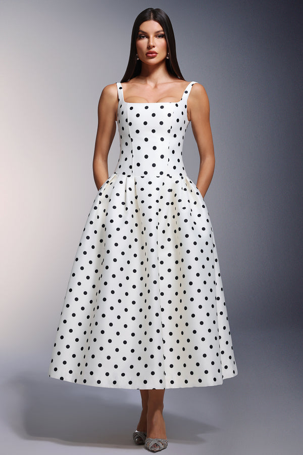 Zada Sleeveless Wave Point Maxi Dress