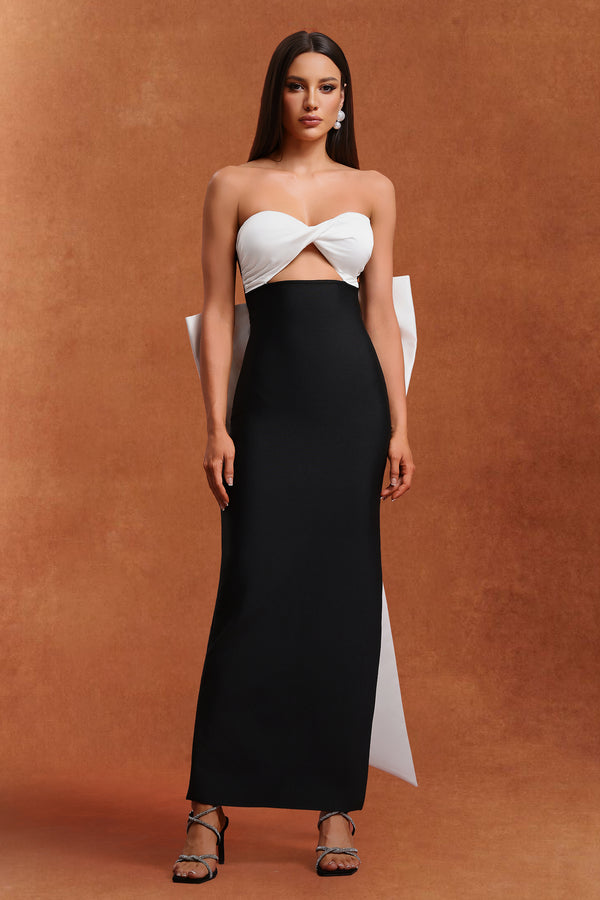 Raidah Sleeveless Bow Hollowed out Bandage Maxi Dress