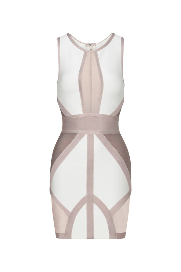 Locia Sleeveless Color Matching Bandage Midi Dress