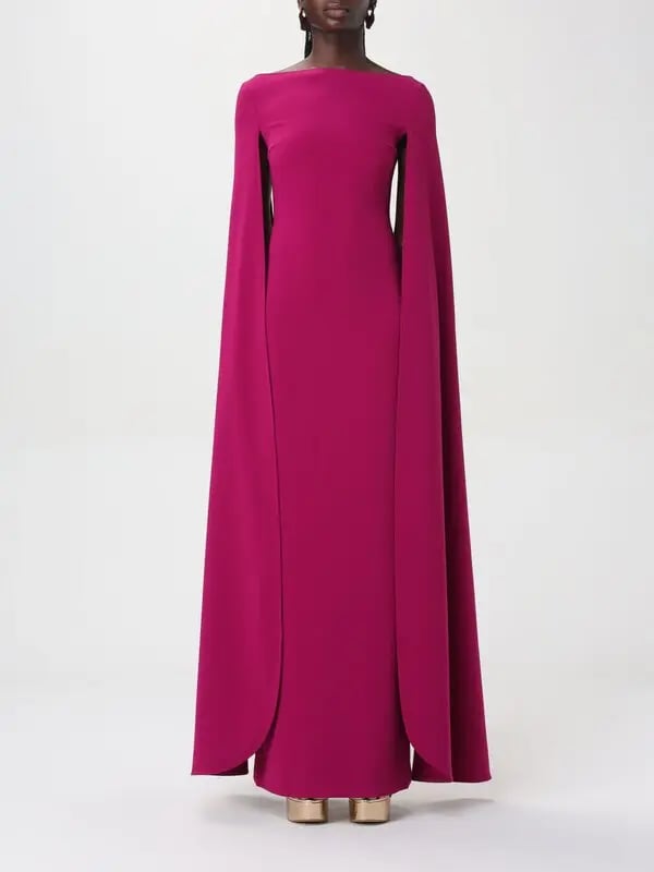 Armonella Cape-Sleeve Cady Maxi Dress