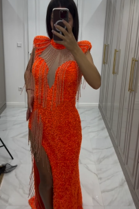 Avery Sequins Tassel Maxi Dress