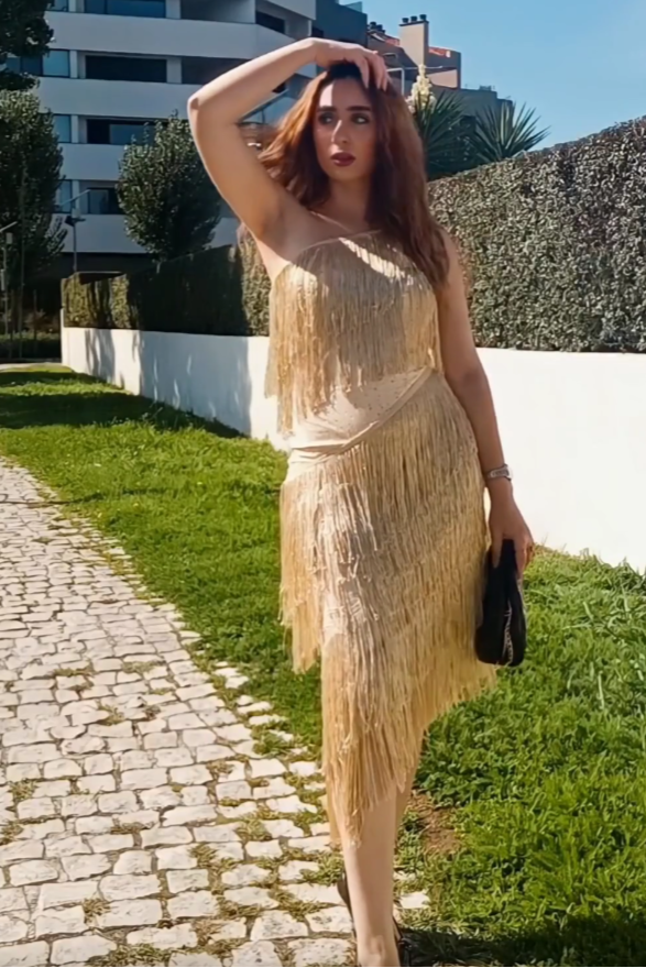 Xiara One Shoulder Tassel Dress