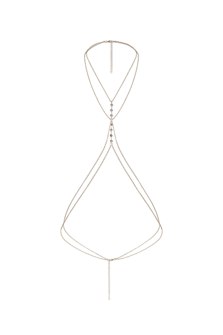 Print Double Decker Diamond Body Chain