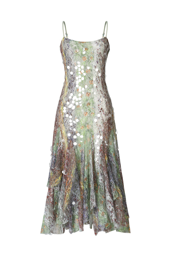 Wola Halter Printed Sequin Maxi Dress