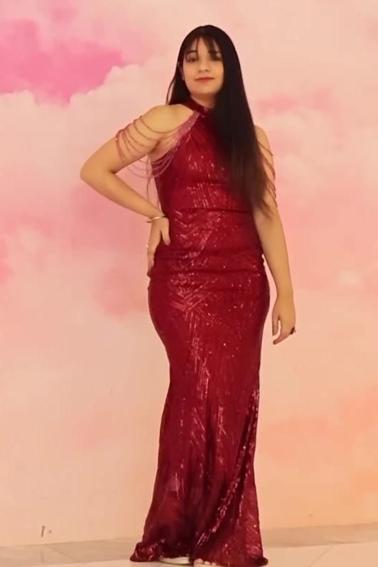 Bali Sequin Maxi Dress - Red