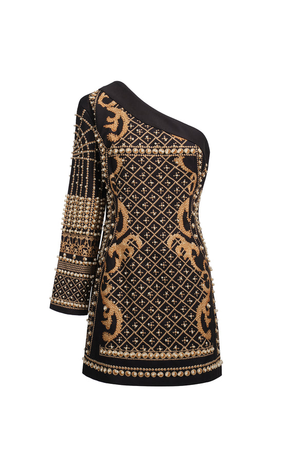 Daya One Shoulder Pearl Mini Dress