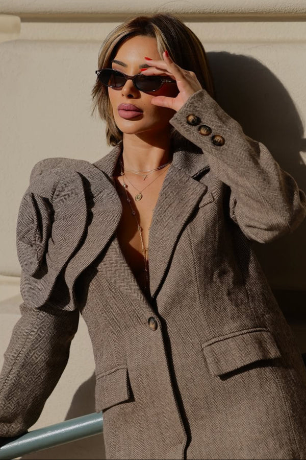 Sada Flower Blazer - Brown