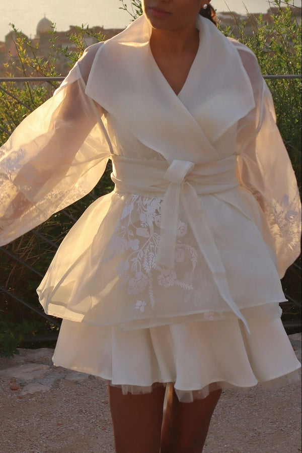 Roline Embroidery Jacket - White