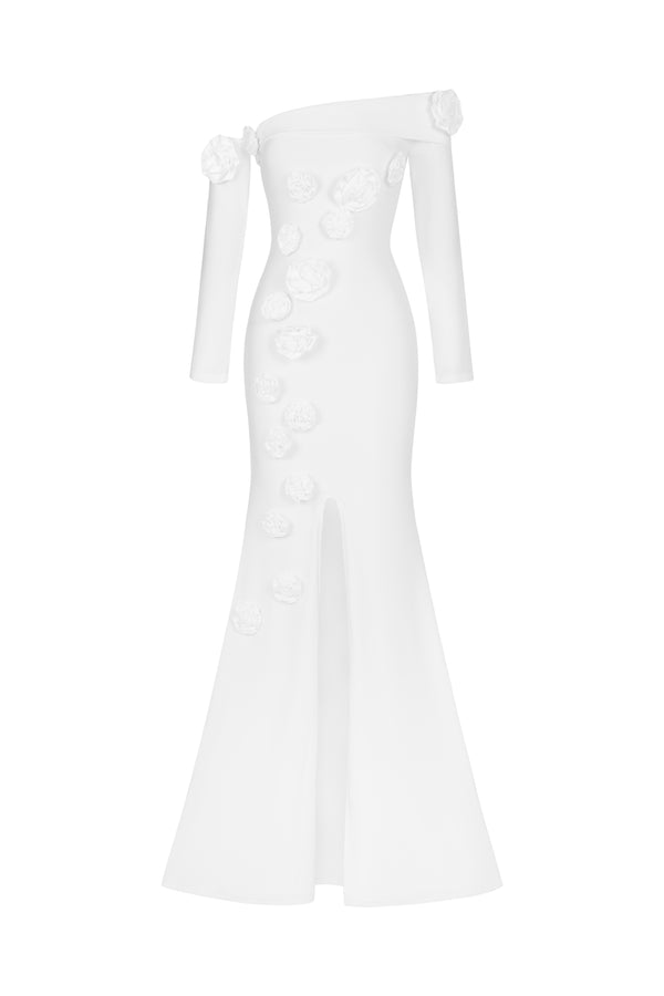 Nerlii Flower Off Shoulder Maxi Dress