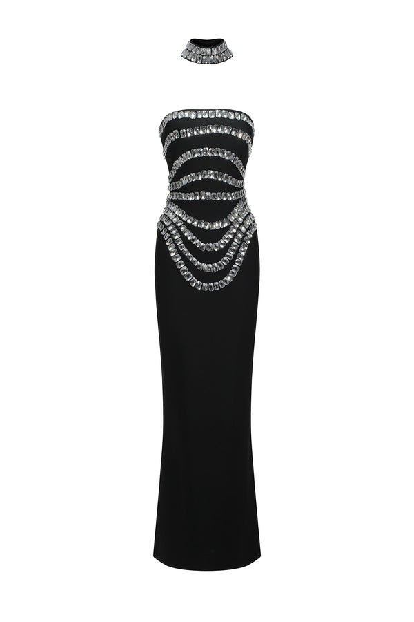 Wanda Sleeveless Diamond Bandage Maxi Dress