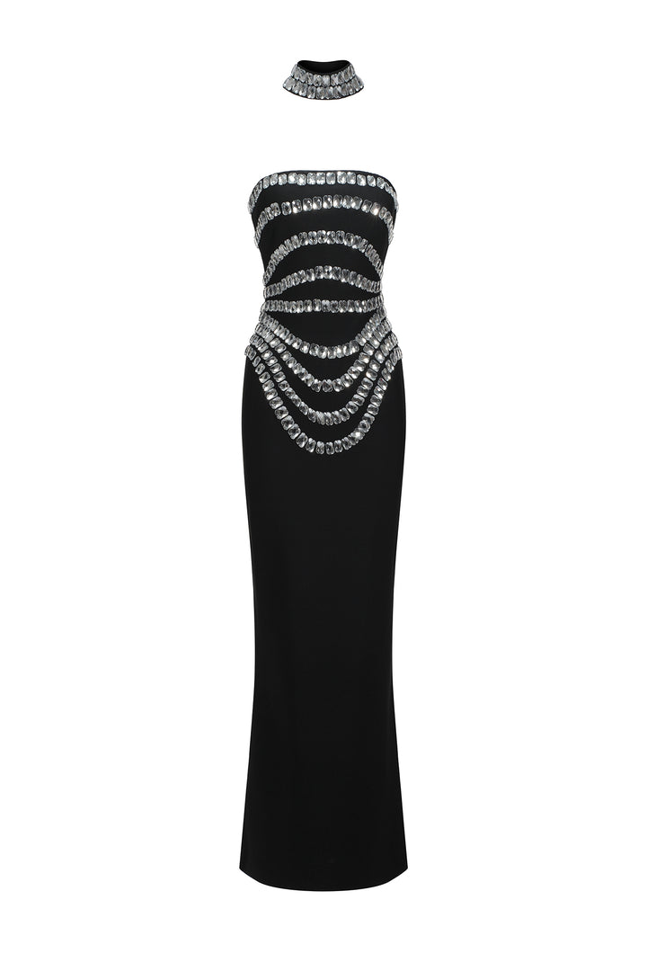 Wanda Sleeveless Diamond Bandage Maxi Dress
