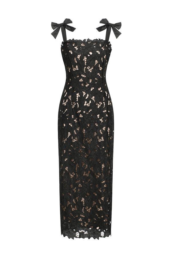 Lucretia Sleeveless Lace Bow Maxi Dress