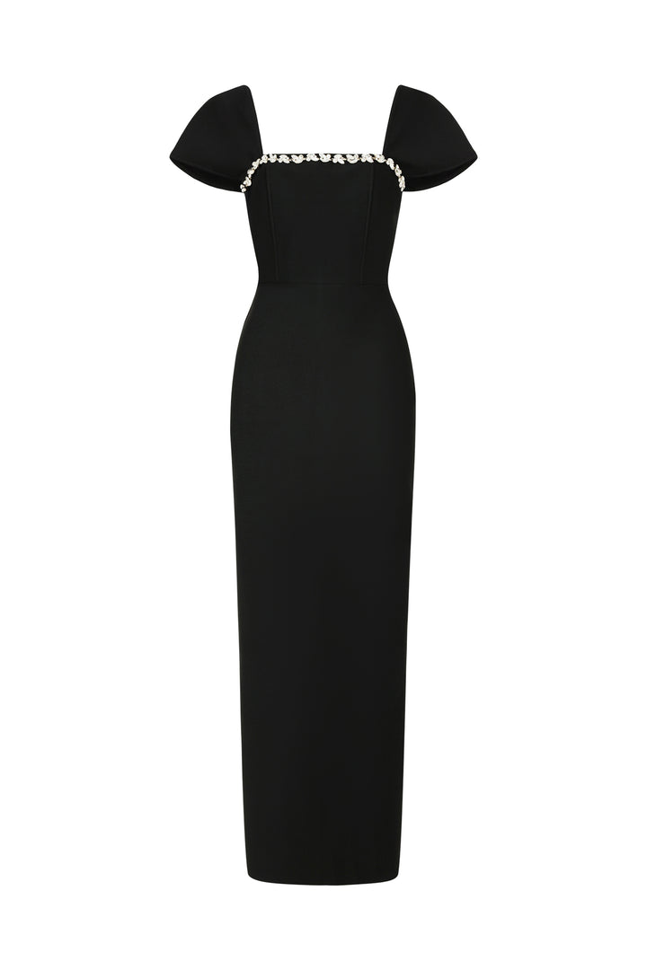 Romelle Short Sleeve Diamond Bandage Maxi Dress